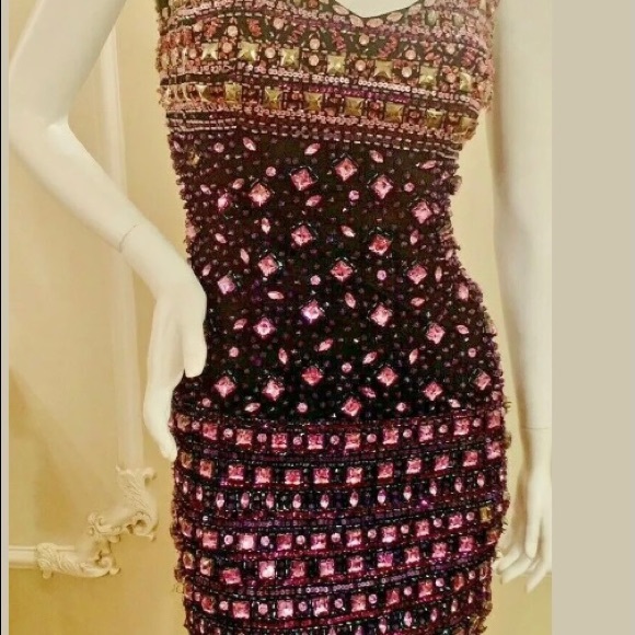 Jovani PINK Crystal Beads Cruise Dress SIZE 0 - Picture 2 of 11